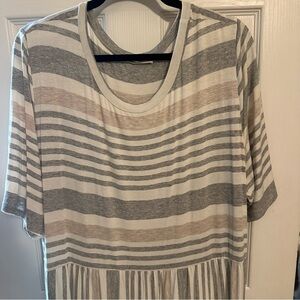 Grey Striped Maxi Dress